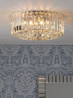 Laura Ashley Fernhurst Flush Ceiling Light, Polished Chrome, Polished Chrome