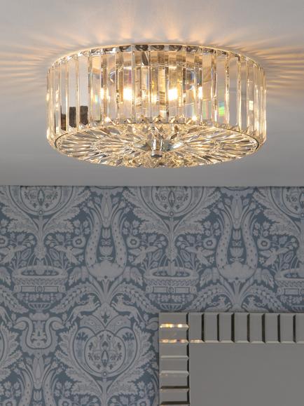 Laura Ashley Fernhurst Flush Ceiling Light, Polished Chrome, Polished Chrome