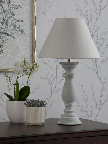 Laura Ashley Chedworth Table Lamp, Concrete Look - view 2, Concrete Look