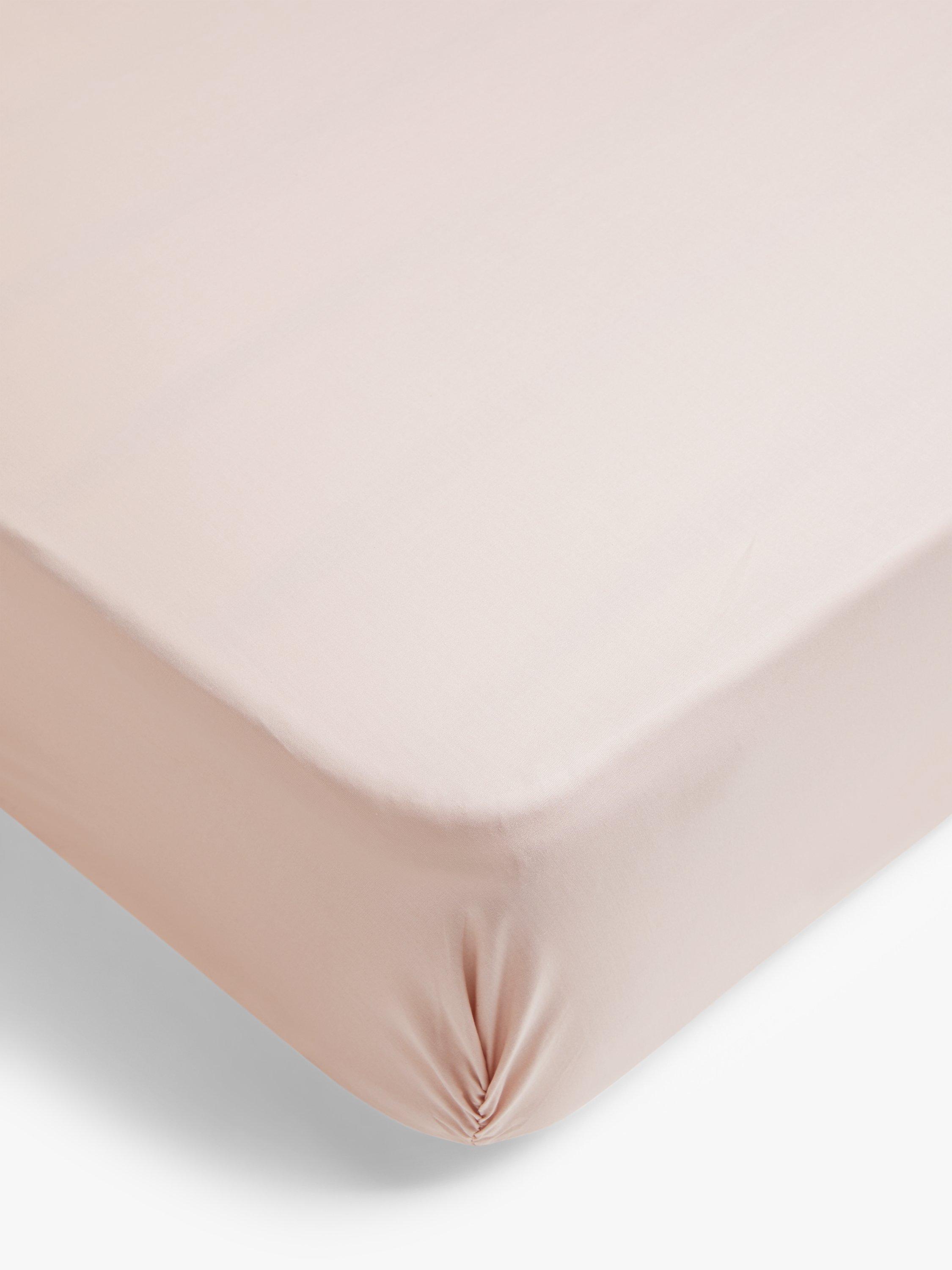 John Lewis Grip Cotton Fitted Sheet, Pink, Single