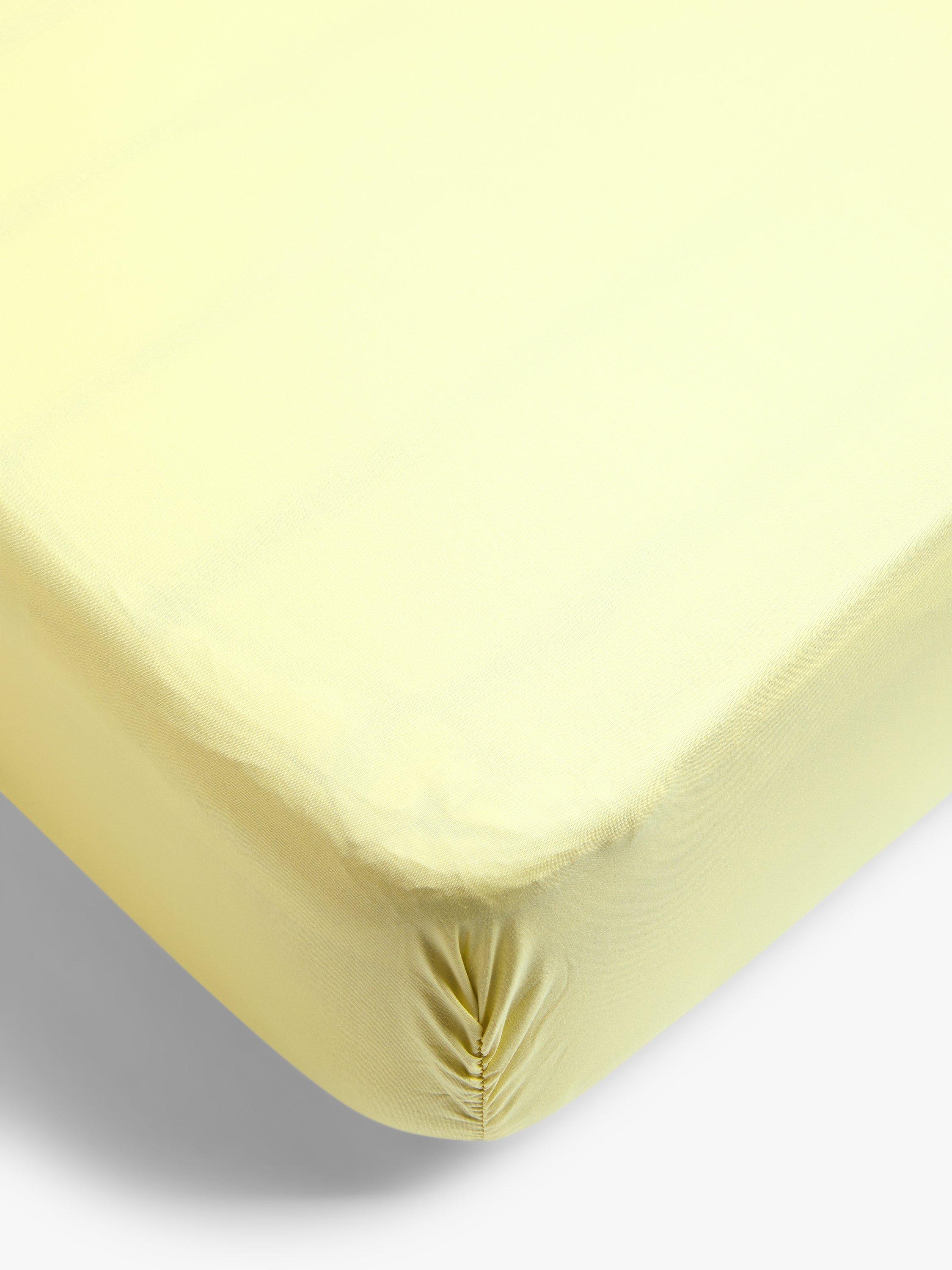 John Lewis Grip Cotton Fitted Sheet, Yellow, Single