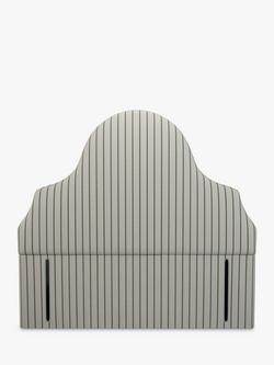 John Lewis Silhouette Full Depth Ticking Stripe Upholstered Headboard, Double, Verde