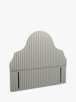 John Lewis Silhouette Full Depth Ticking Stripe Upholstered Headboard, King Size - view 2, Verde