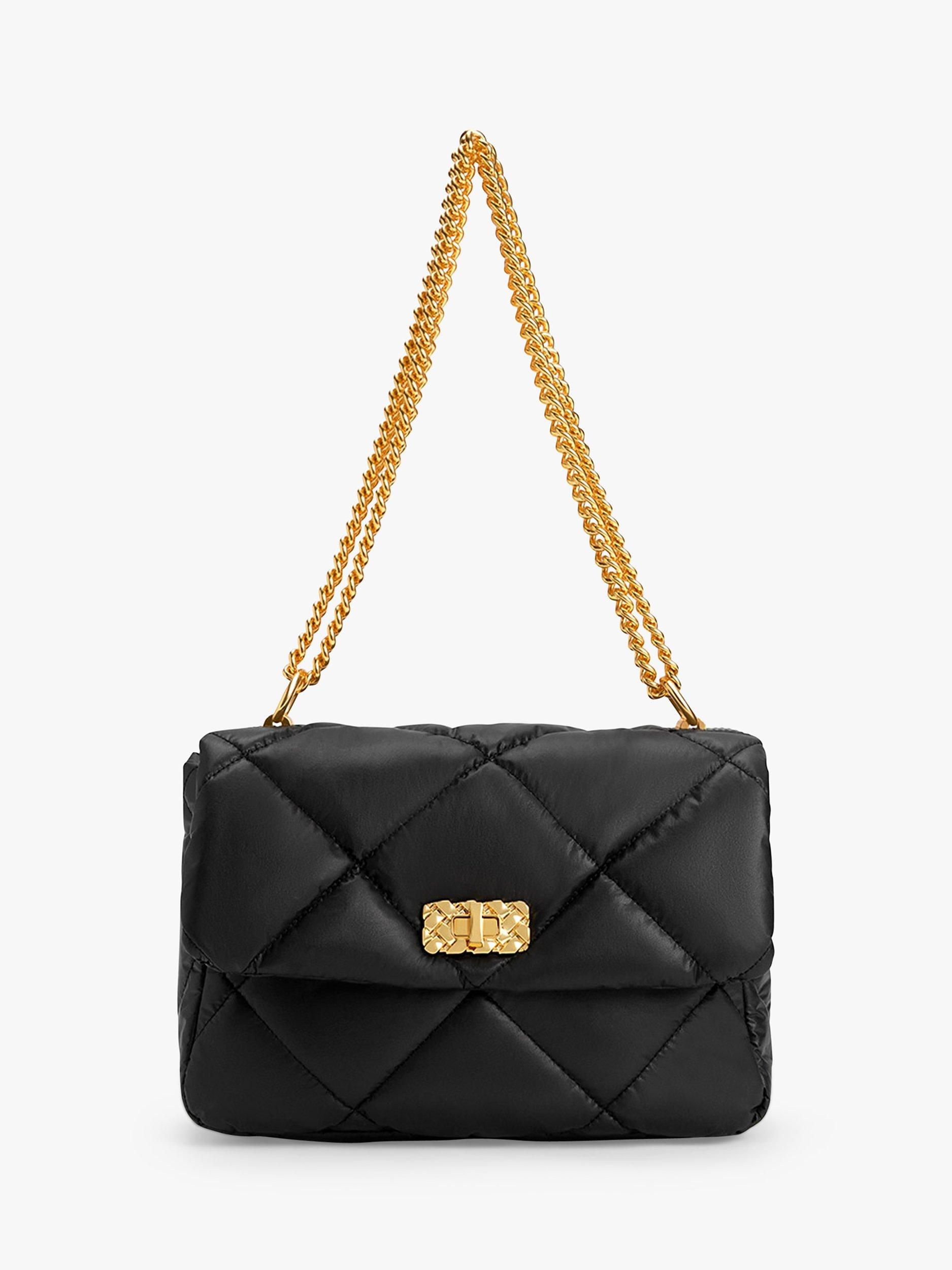 CHARLES & KEITH Paffuto Large Padded Shoulder Bag, Black