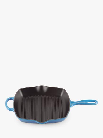 Le Creuset Cast Iron Signature Square Grillit, 26cm, Azure
