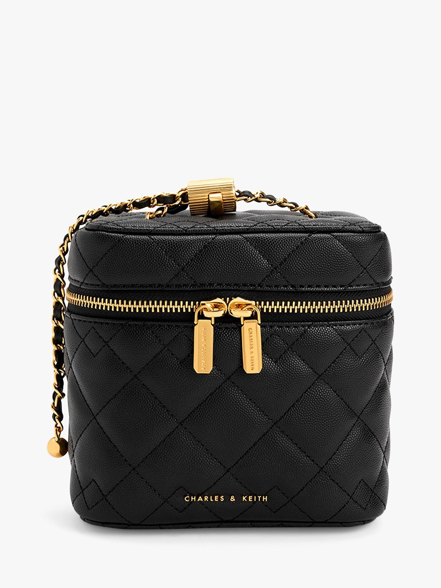 CHARLES & KEITH Nezu Faux Leather Cross Body Bag, Black