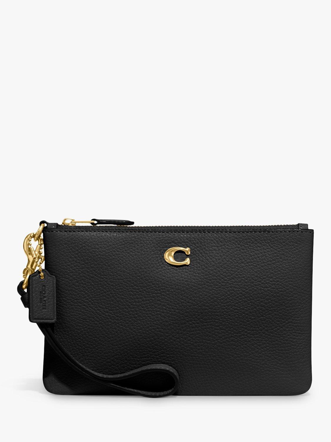 Coach Leather Wristlet Purse, Black