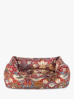 Morris & Co. Strawberry Thief Dog Bed, Red - view 2, Red