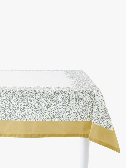 Morris & Co. Spode Willow Cotton Tablecloth, L180 x W140cm, Green/Multi, Green/Multi