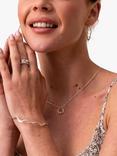 Dower & Hall Freshwater Pearl Open Circle Beaded Pendant Necklace, Silver