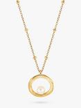 Dower & Hall Freshwater Pearl Open Circle Beaded Pendant Necklace