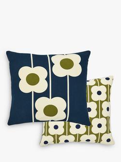 Orla Kiely Abacus Flower Cushion, Navy