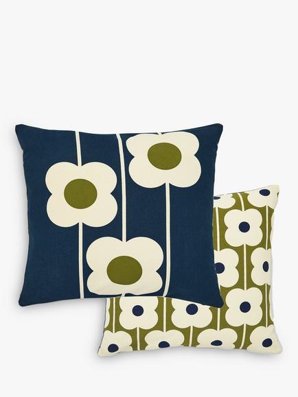 Orla Kiely Abacus Flower Cushion, Navy