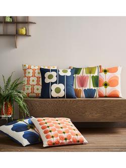Orla Kiely Abacus Flower Cushion - view 2, Navy
