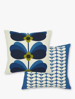Orla Kiely Butterfly Stem Cushion, Navy