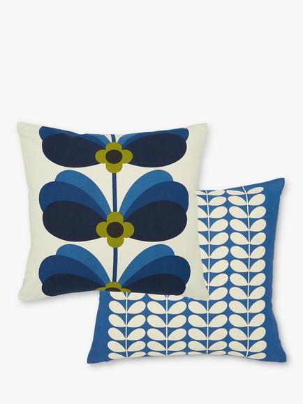 Orla Kiely Butterfly Stem Cushion, Navy