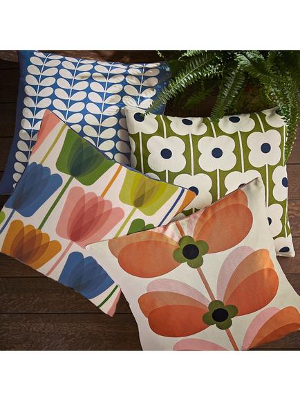 Orla Kiely Tulip Square Cushion, Multi - view 2, Multi
