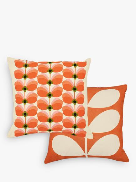 Orla Kiely Tiny Butterfly Cushion, Orange