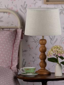 Laura Ashley Maria Wooden Table Lamp, Natural Oak - view 2, Natural Oak
