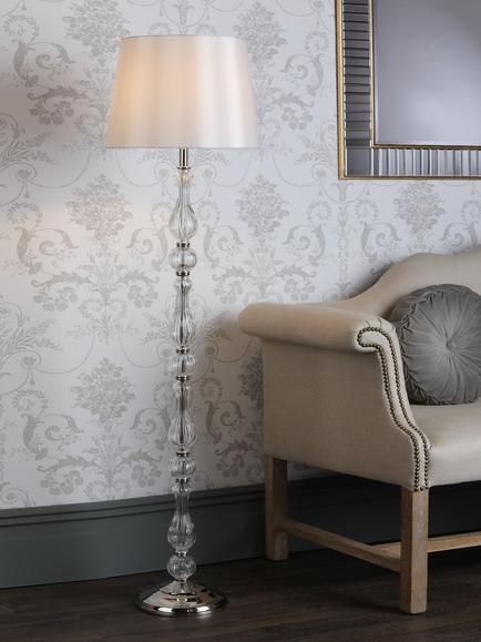 Laura Ashley Bradshaw Floor Lamp, Polished Nickel, Polished Nickel
