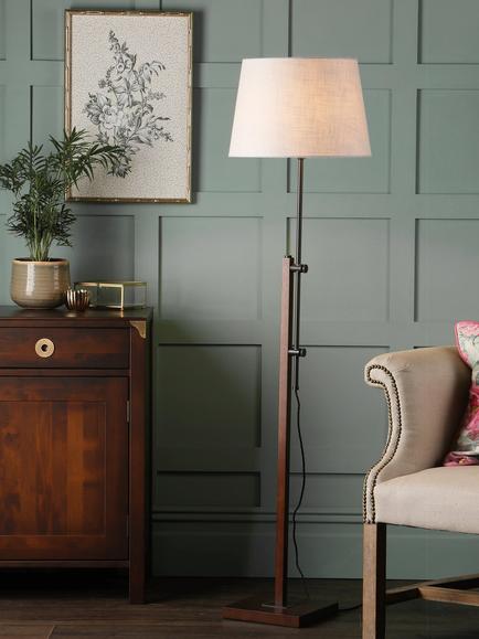 Laura Ashley Burdale Wooden Floor Lamp Base, Antique Brass, Antique Brass