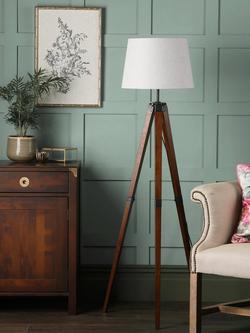 Laura Ashley Burdale Tripod Floor Lamp, Antique Brass - view 2, Antique Brass