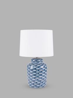 Pacific Schoal Fish Porcelain Table Lamp, Blue, Blue