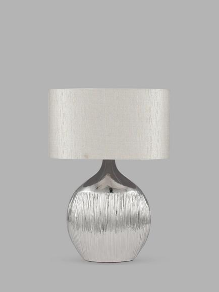 Pacific Gemini Textured Table Lamp, Silver, Silver