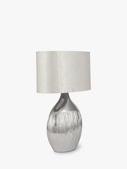 Pacific Gemini Textured Table Lamp, Silver - view 2, Silver