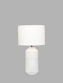 Pacific Meribel Glazed Table Lamp, White - view 2, White