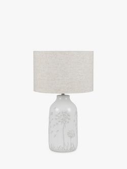 Pacific Flora Ceramic Table Lamp, White, White