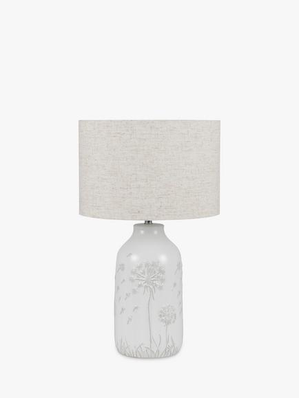Pacific Flora Ceramic Table Lamp, White, White