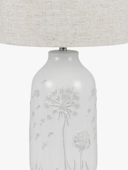 Pacific Flora Ceramic Table Lamp, White - view 2, White
