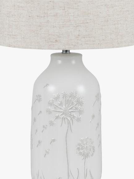 Pacific Flora Ceramic Table Lamp, White - view 2, White