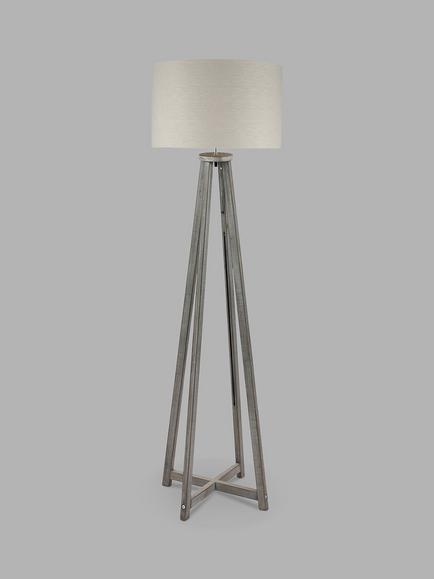 Pacific Whitby Wooden Floor Lamp, Grey, Grey