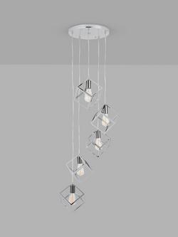 Pacific Alessio 5 Pendant Cluster Ceiling Light, Nickel, Nickel