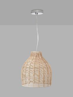 Pacific Caswell Rattan Coche Pendant Ceiling Light, Natural, Natural