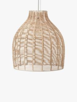 Pacific Caswell Rattan Coche Pendant Ceiling Light, Natural - view 2, Natural