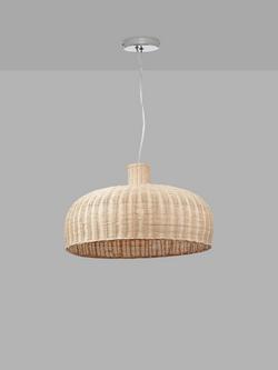 Pacific Caswell Rattan Dome Pendant Ceiling Light, Natural, Natural