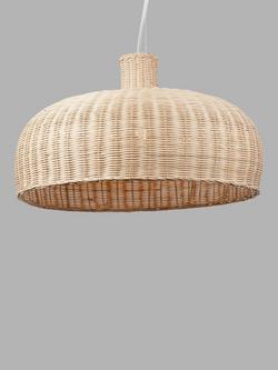 Pacific Caswell Rattan Dome Pendant Ceiling Light, Natural - view 2, Natural