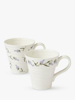 Sophie Conran for Portmeirion Lavandula Porcelain Mug, Set of 2, 350ml, White - view 2, White