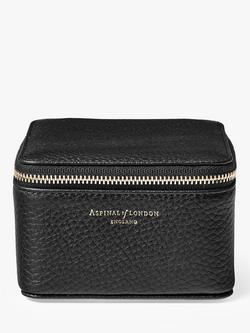Aspinal of London Travel Watch & Ring Box, Black Pebble