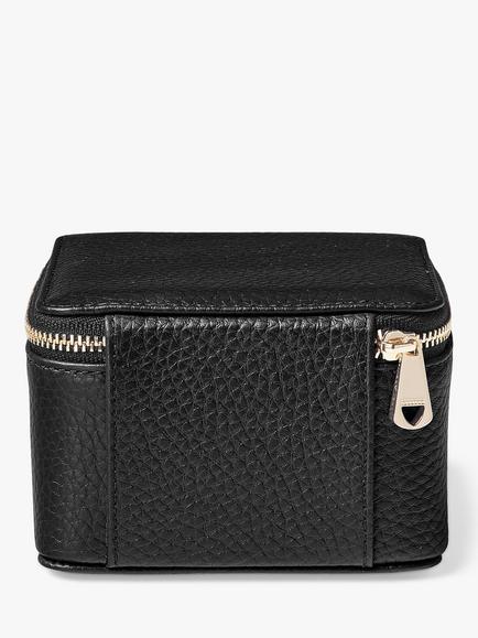 Aspinal of London Travel Watch & Ring Box - view 2, Black Pebble