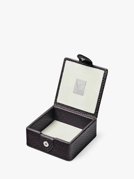 Aspinal of London Small Stud Pebble Leather Box, Black