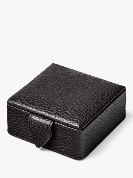 Aspinal of London Small Stud Pebble Leather Box - view 2, Black
