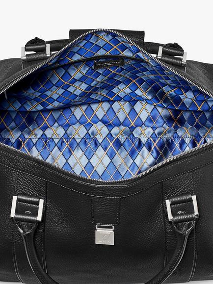 Aspinal of London Boston Pebble Grain Leather Holdall Bag - view 2, Black