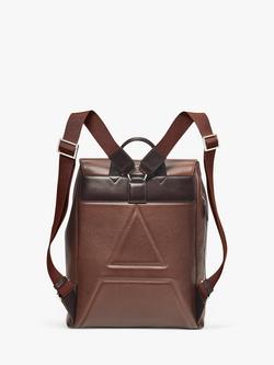 Aspinal of London Reporter Leather Backpack - view 2, Tobacco