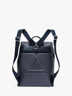 Aspinal of London Reporter Leather Backpack - view 2, Navy