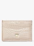 Aspinal of London Croc Leather Slim Credit Card Case, Soft Taupe