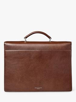 Aspinal of London City Leather Laptop Briefcase - view 2, Tobacco